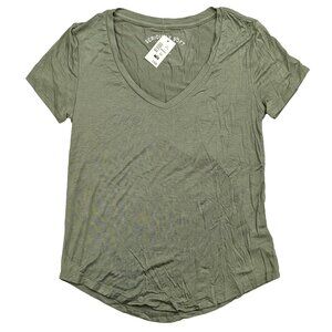 NWT Aeropostale Seriously Soft V-neck Tee, XS Olive Green, Short Sleeve